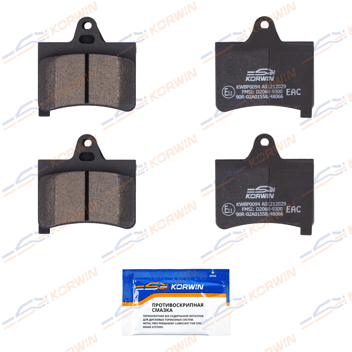 Колодки тормозные дисковые KORWIN KWBP0094