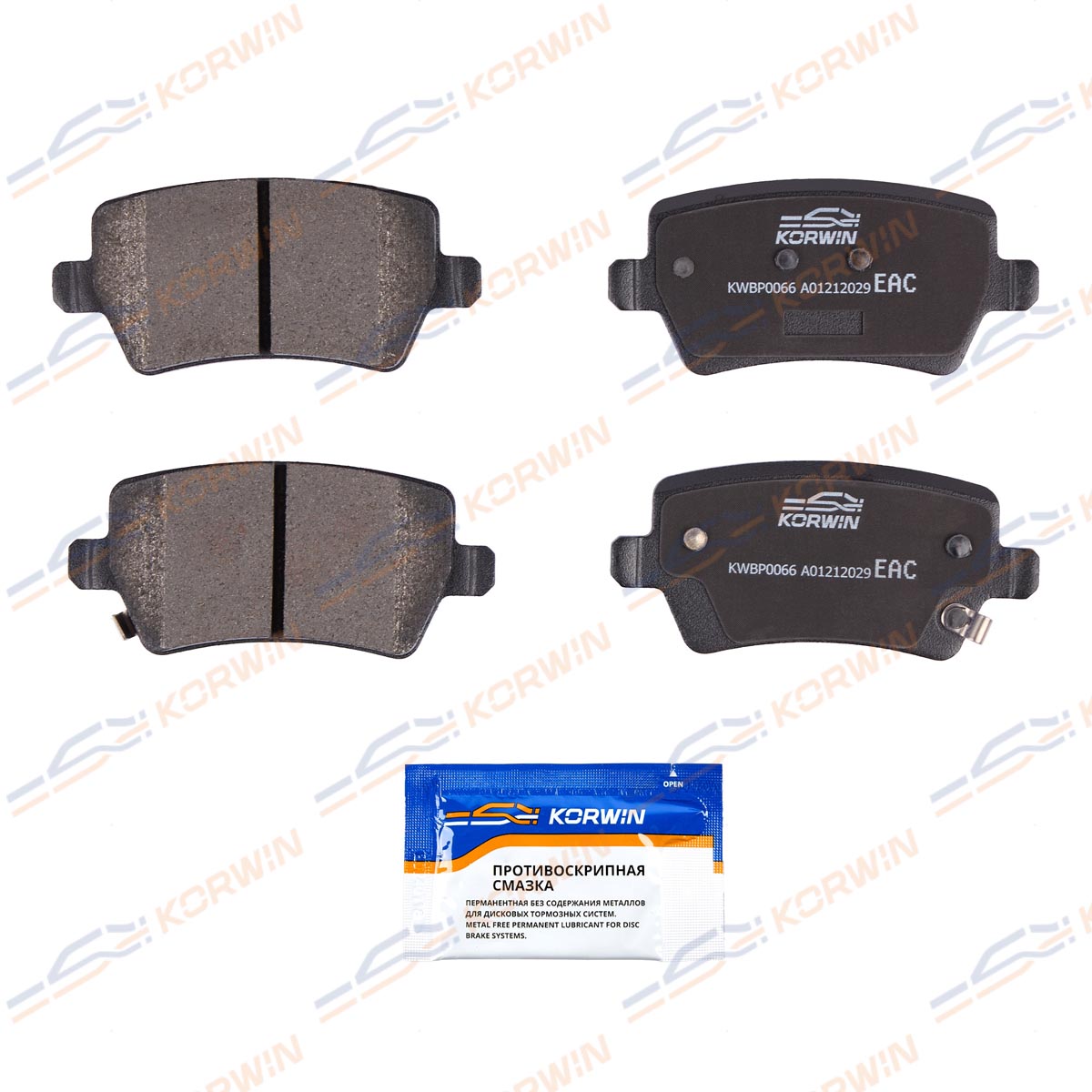 Колодки тормозные дисковые KORWIN KWBP0066