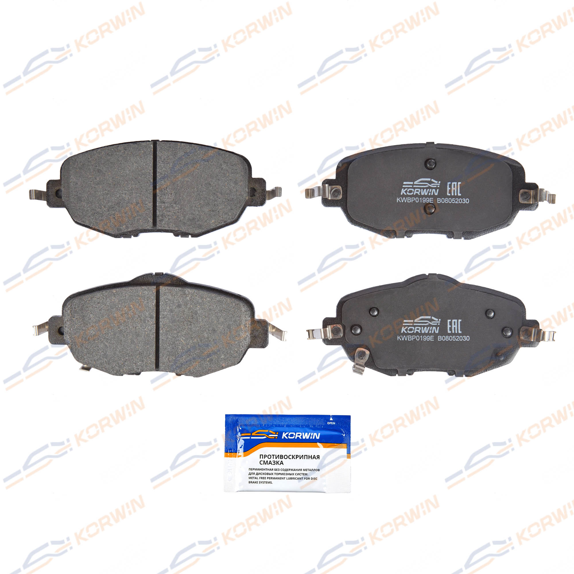 Колодки тормозные дисковые KORWIN ECOLine KWBP0199E