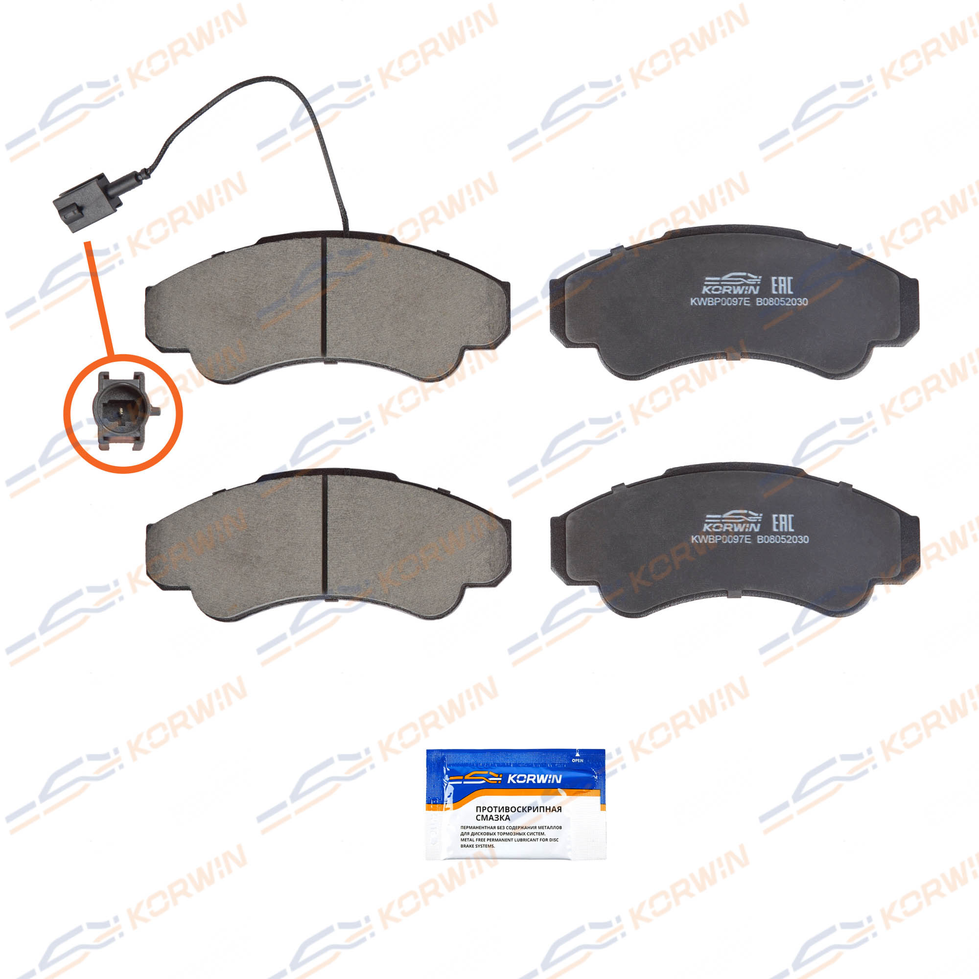 Колодки тормозные дисковые KORWIN ECOLine KWBP0097E
