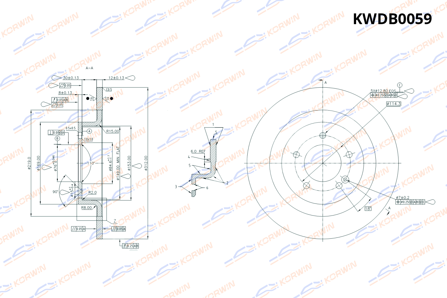 Диск тормозной KORWIN задний KWDB0059