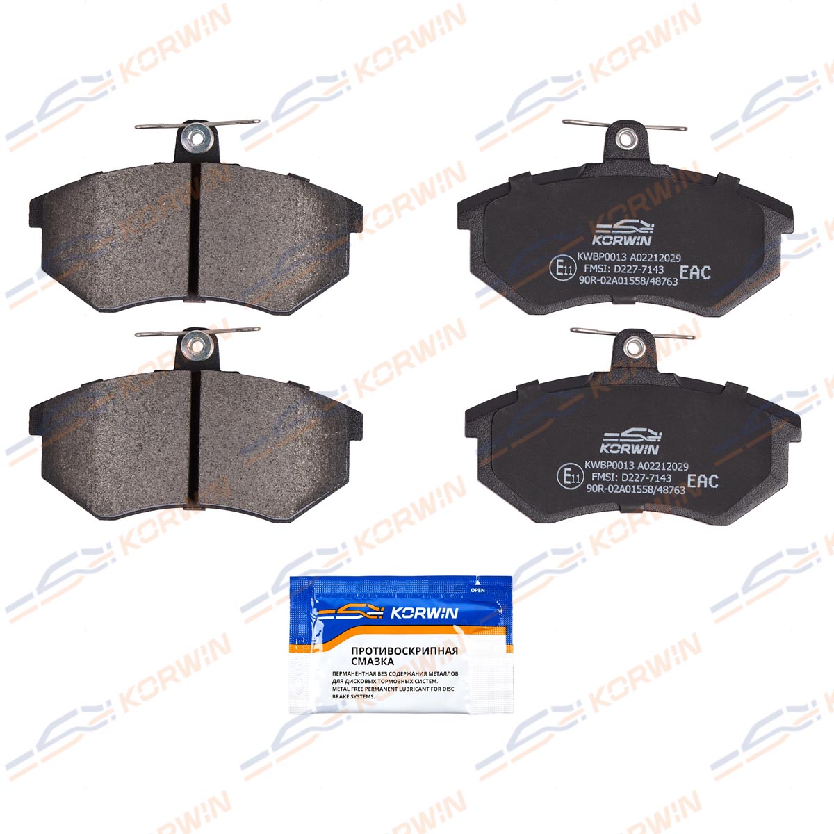 Колодки тормозные дисковые KORWIN KWBP0013