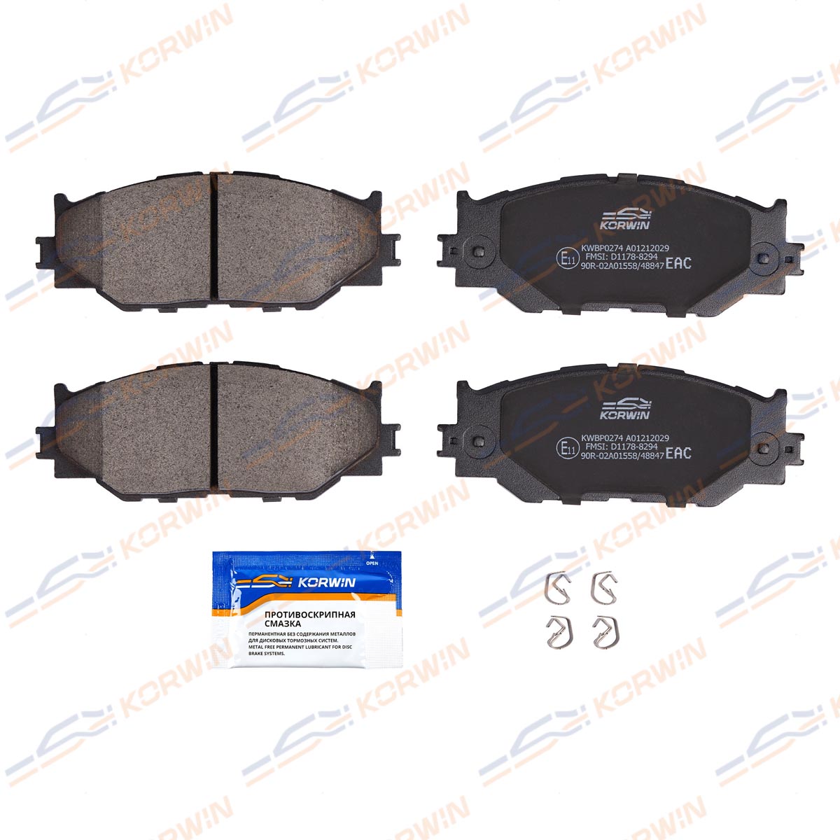 Колодки тормозные дисковые KORWIN KWBP0274