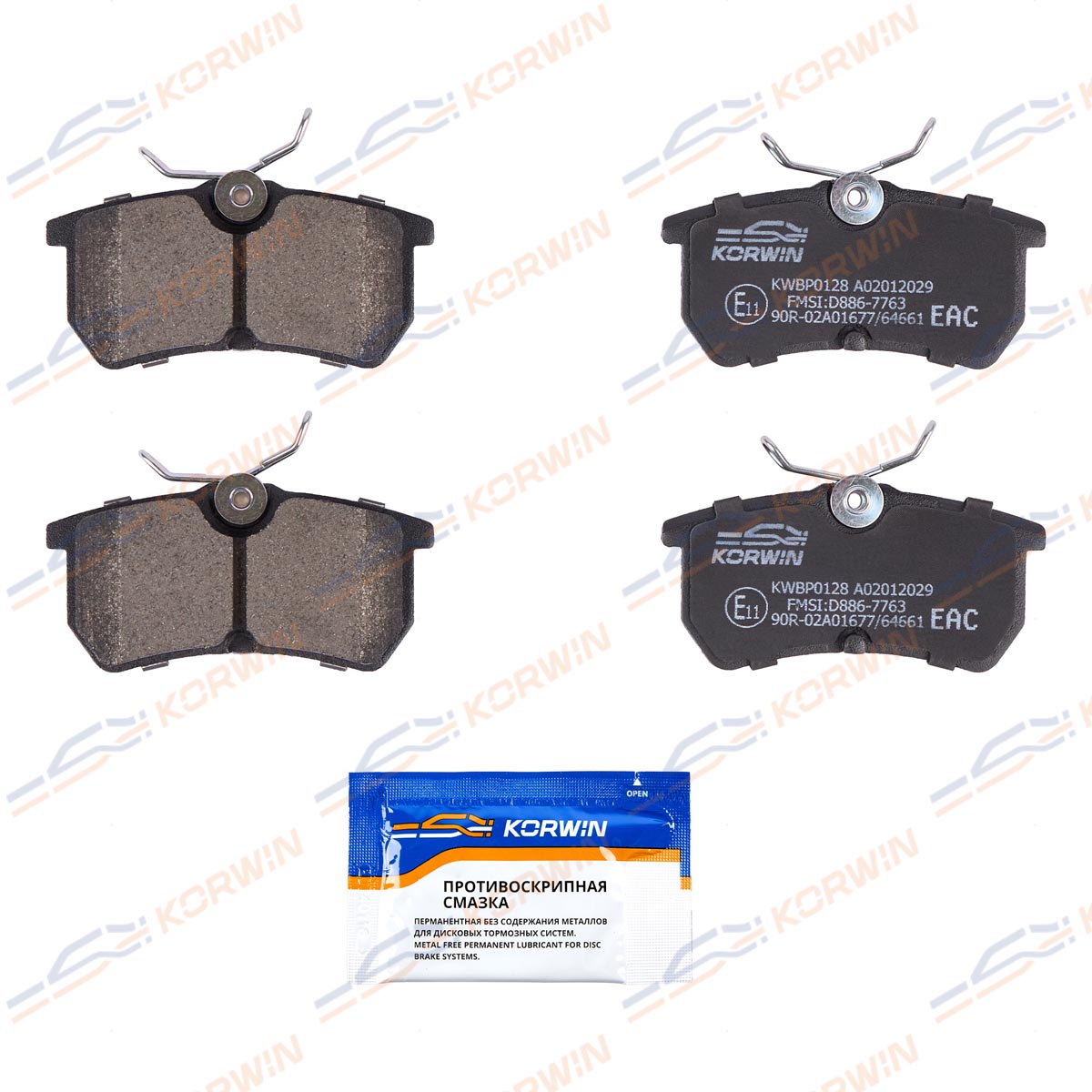 Колодки тормозные дисковые KORWIN KWBP0128