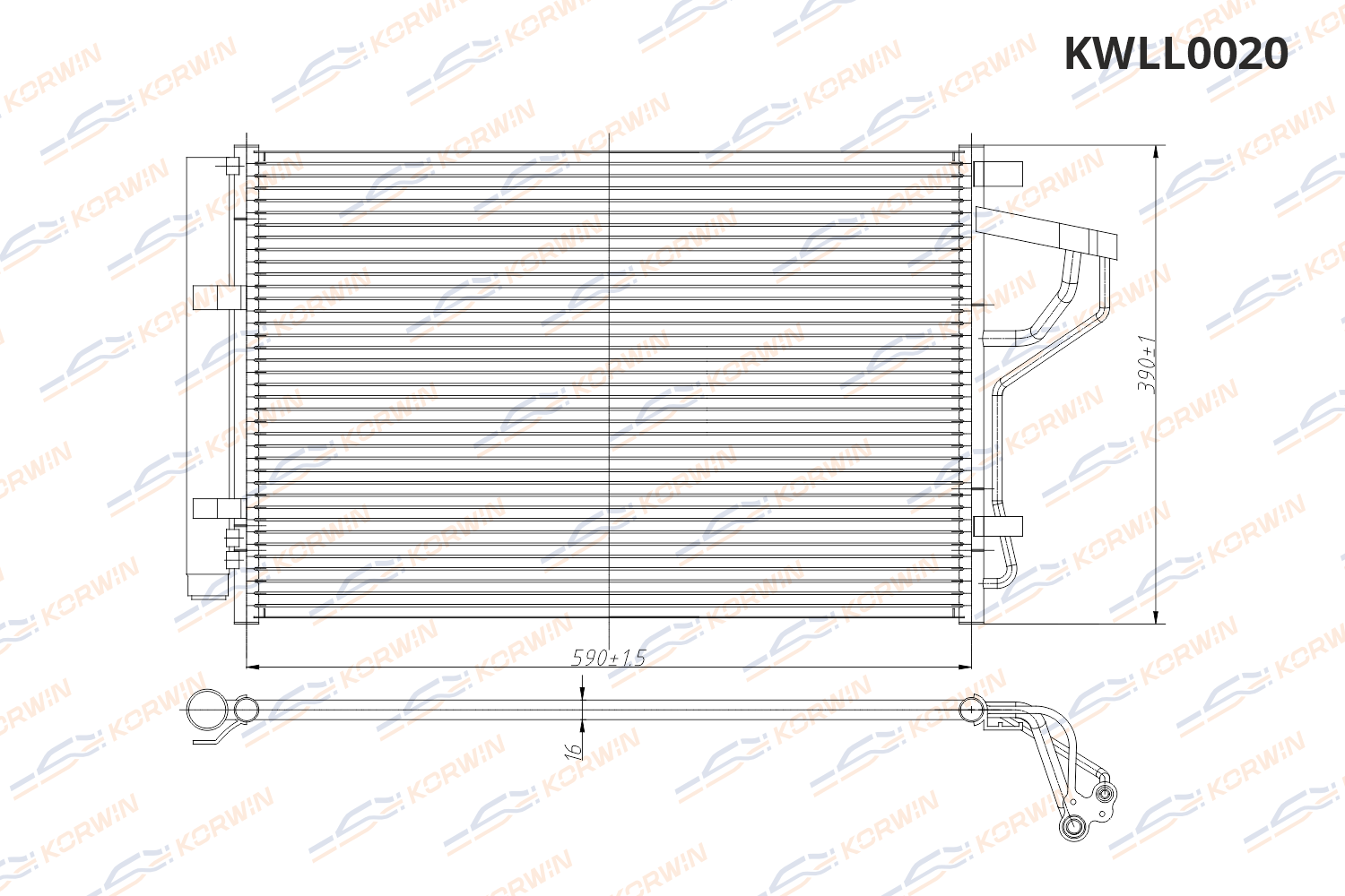 Радиатор кондиционера KORWIN KWLL0020