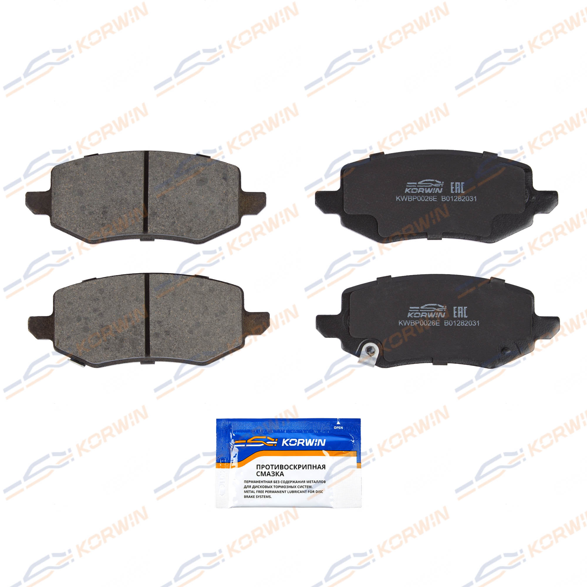 Колодки тормозные дисковые KORWIN ECOLine KWBP0026E