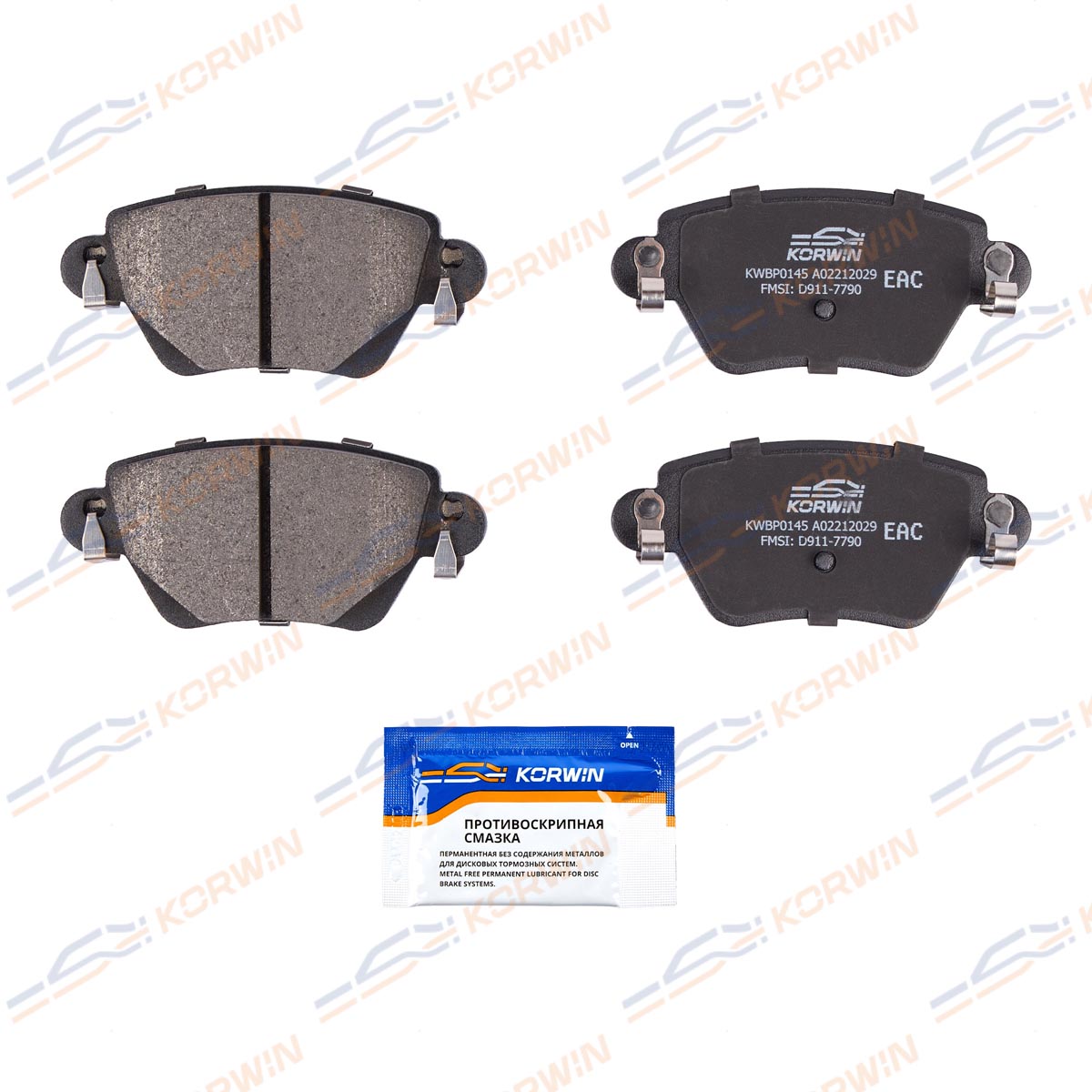 Колодки тормозные дисковые KORWIN KWBP0145
