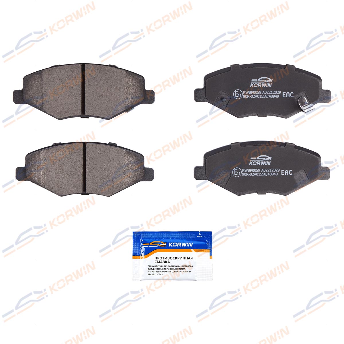 Колодки тормозные дисковые KORWIN KWBP0059