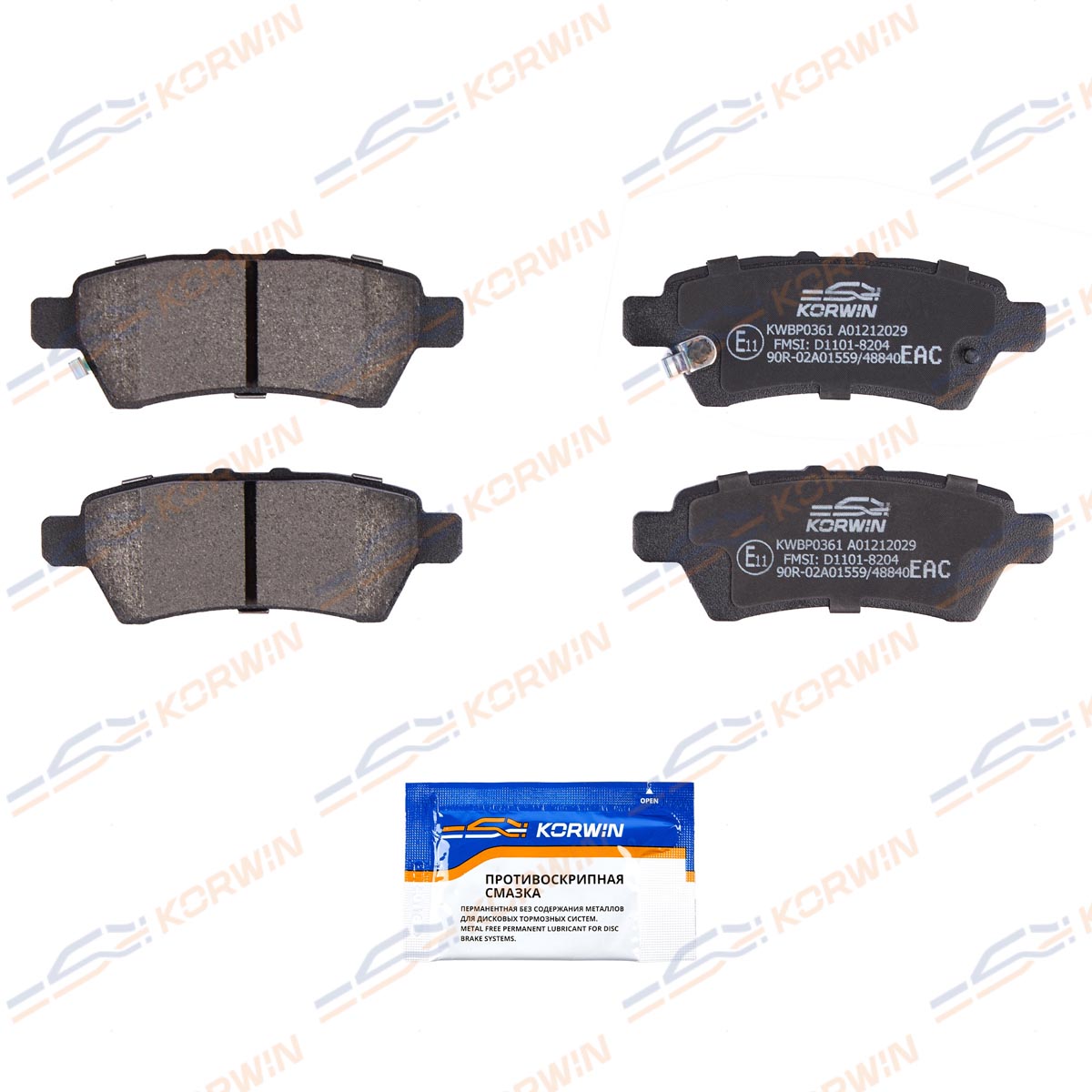 Колодки тормозные дисковые KORWIN KWBP0361
