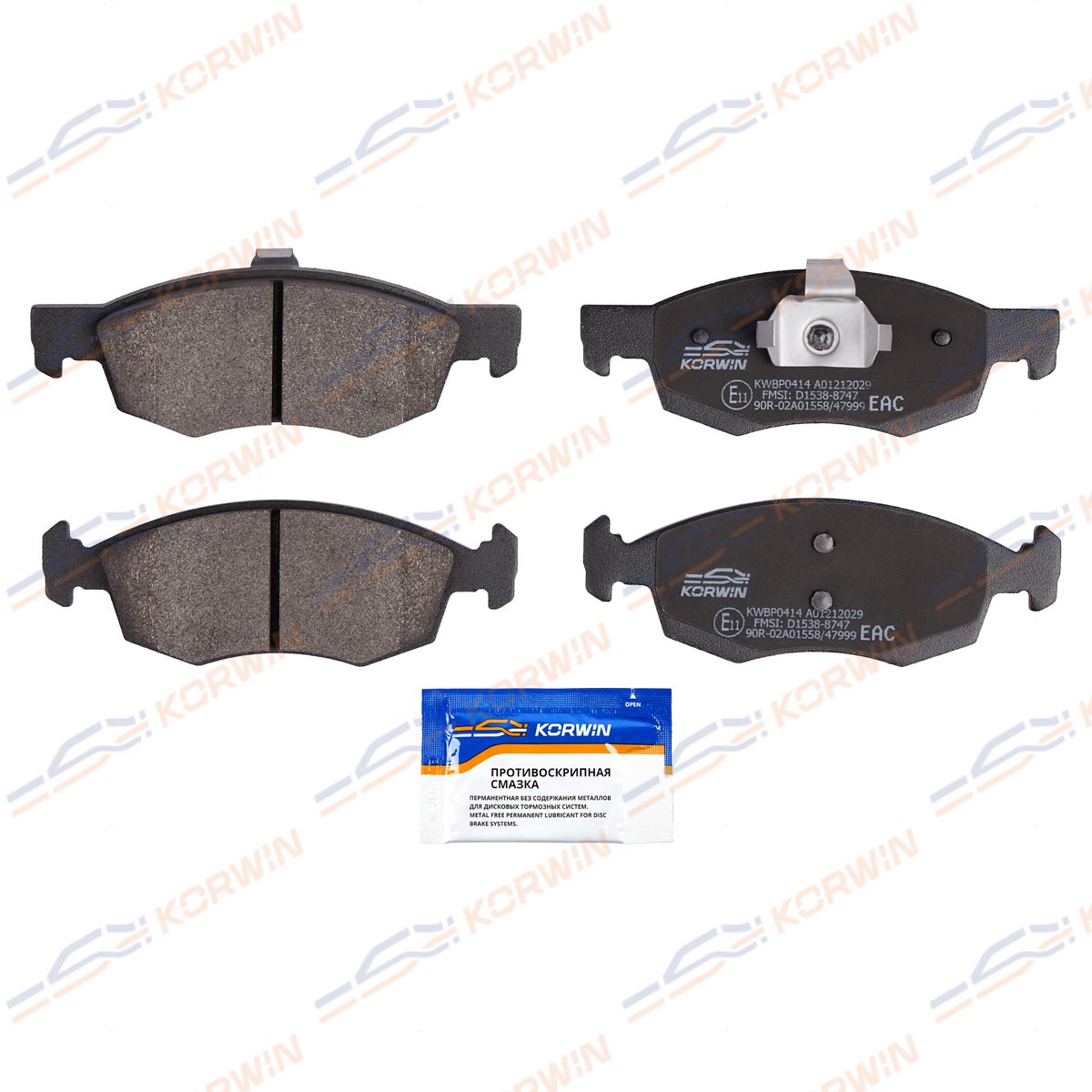 Колодки тормозные дисковые KORWIN KWBP0414