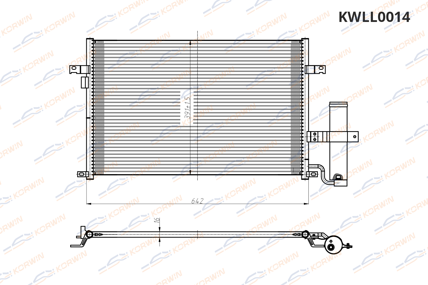 Радиатор кондиционера KORWIN KWLL0014