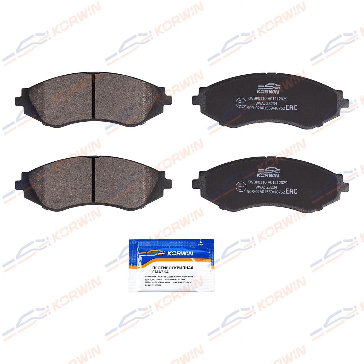 Колодки тормозные дисковые KORWIN KWBP0110