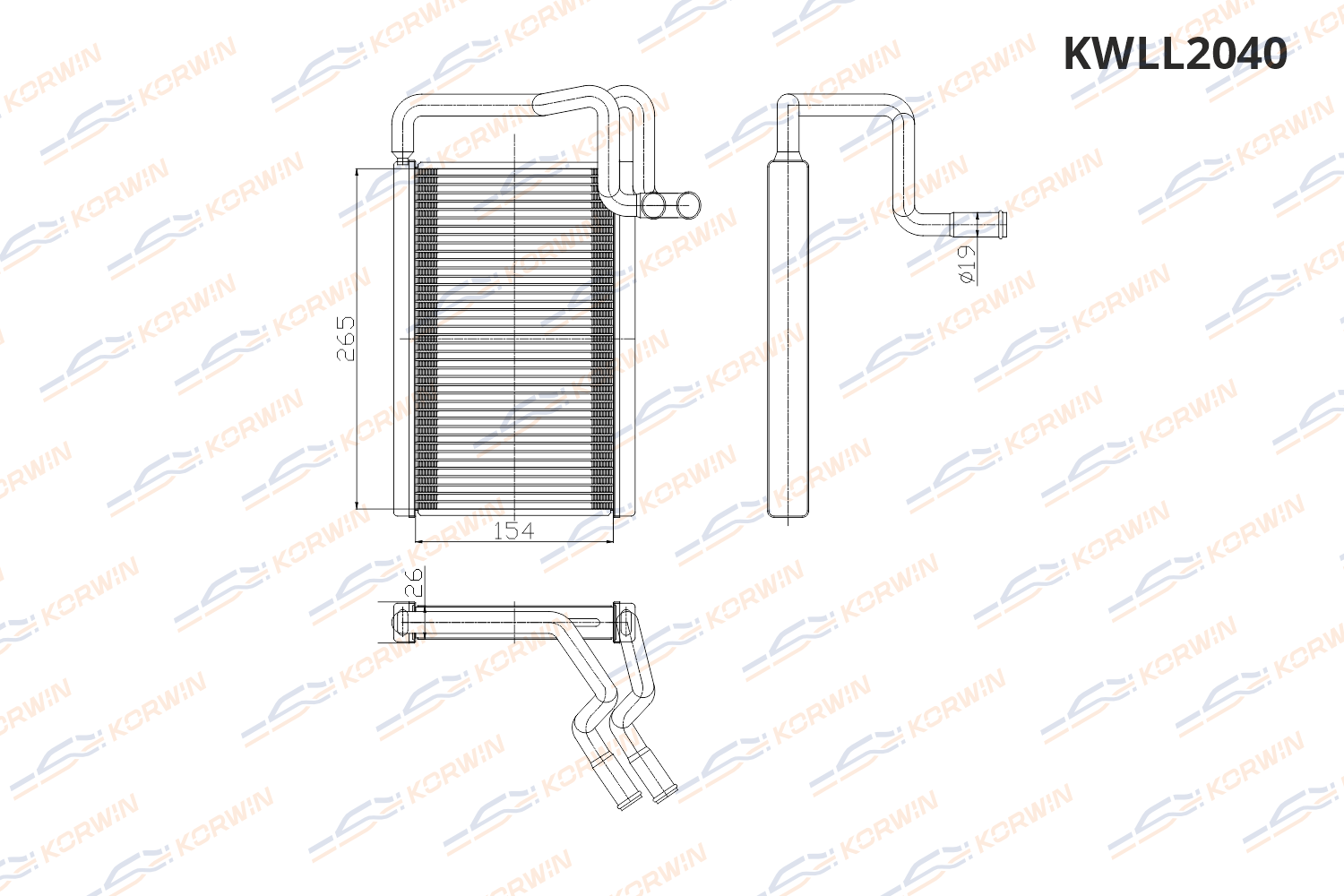 Радиатор отопителя KORWIN KWLL2040