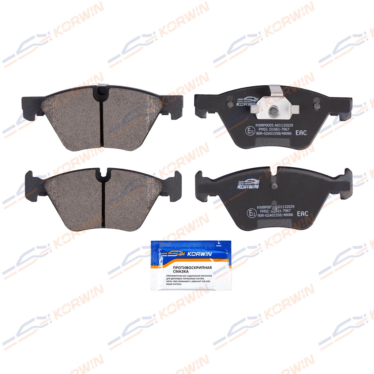 Колодки тормозные дисковые KORWIN KWBP0055