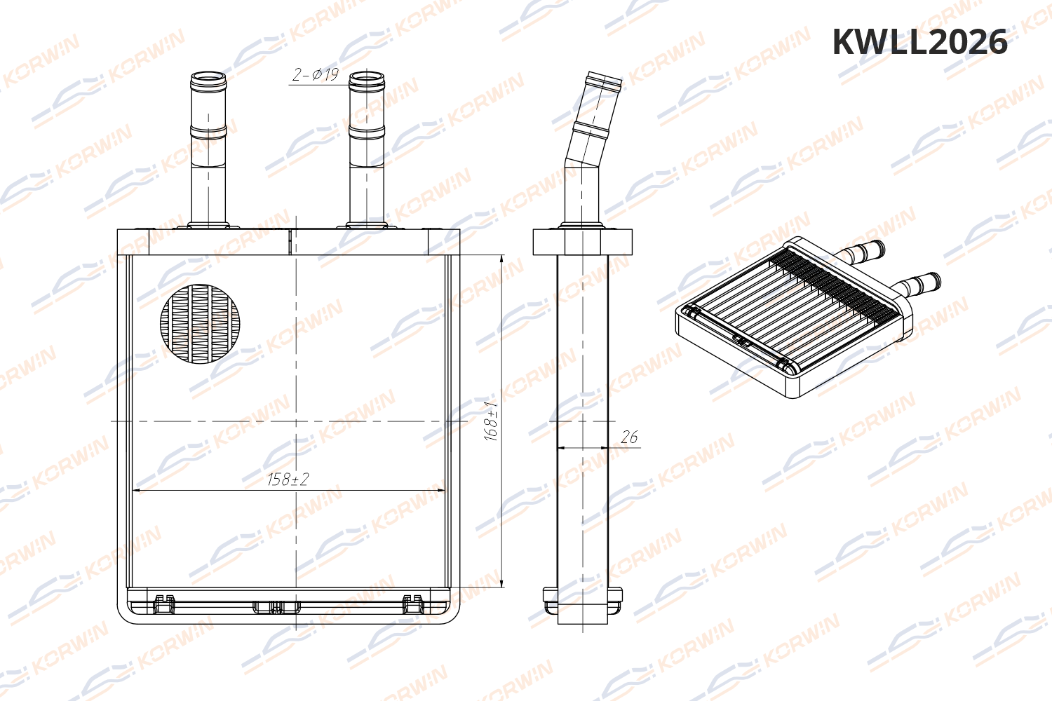 Радиатор отопителя KORWIN KWLL2026