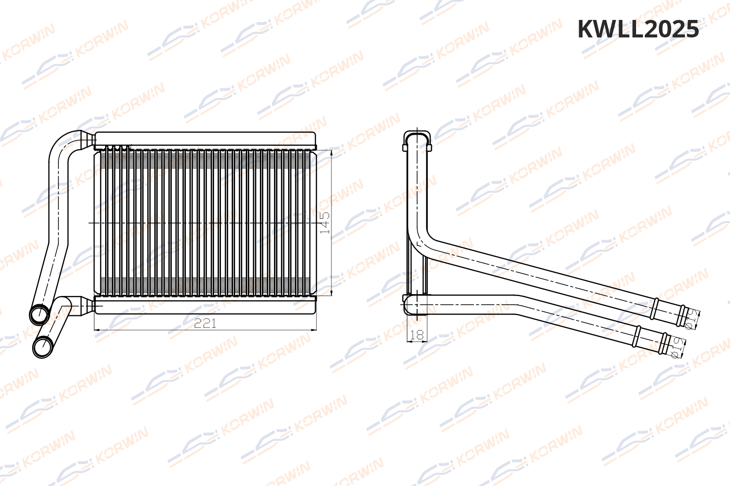 Радиатор отопителя KORWIN KWLL2025