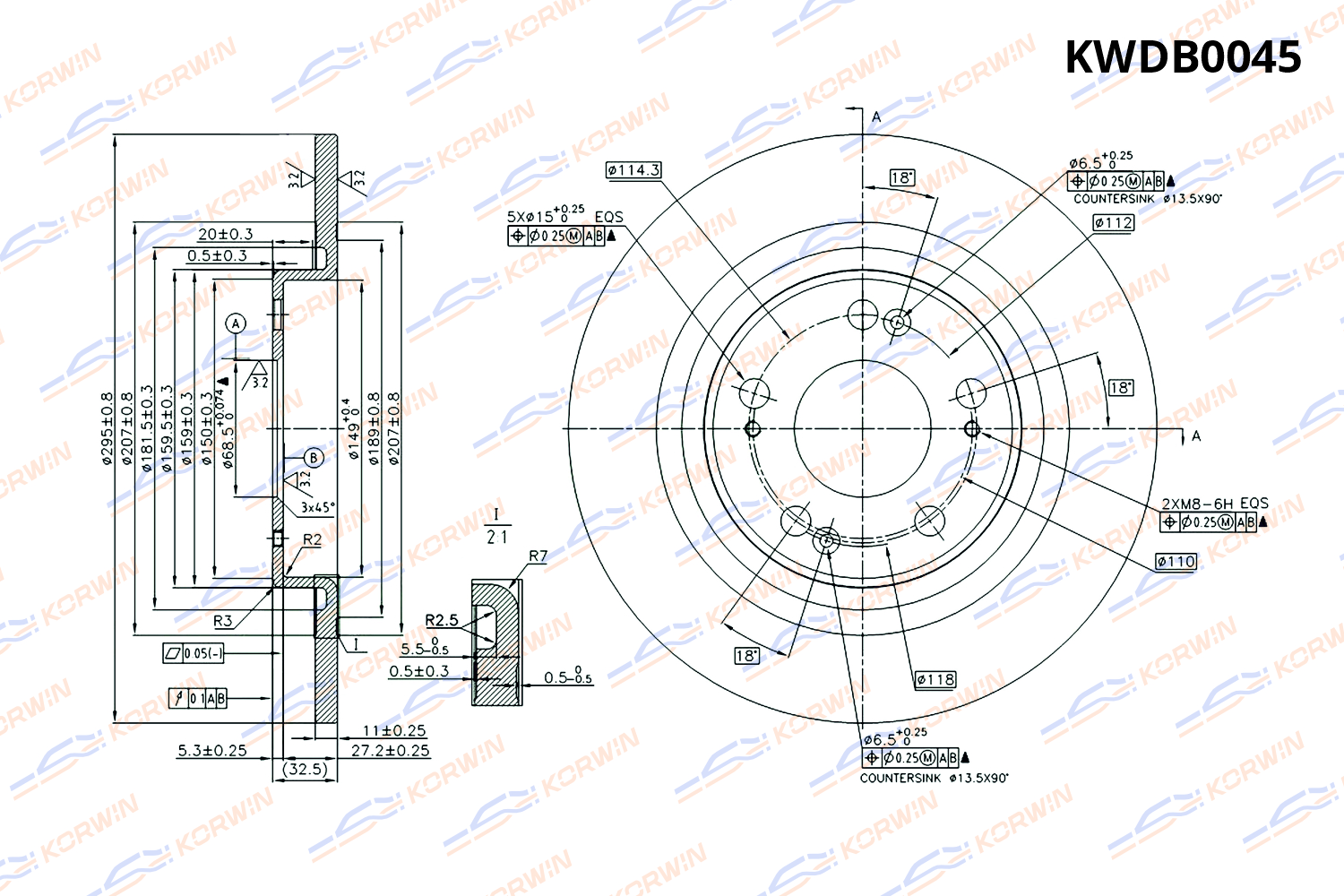 Диск тормозной KORWIN задний KWDB0045