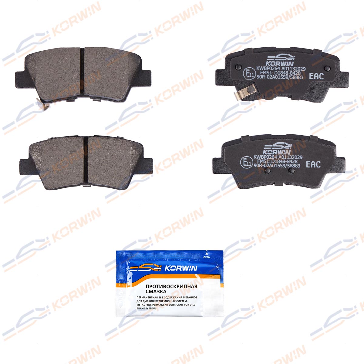 Колодки тормозные дисковые KORWIN KWBP0264