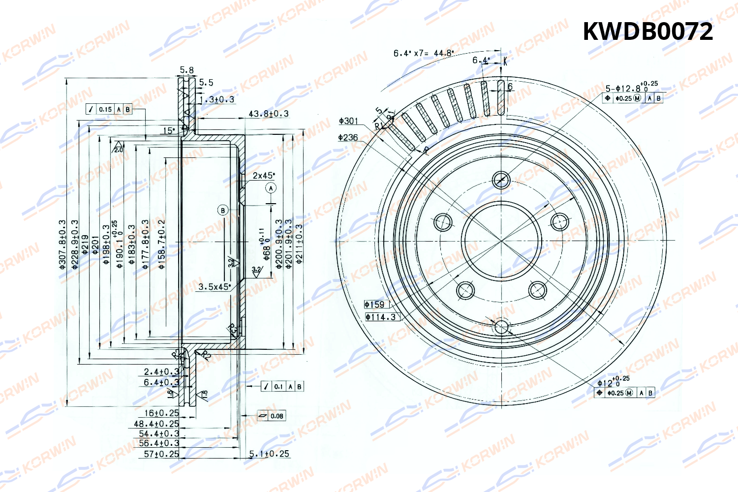 Диск тормозной KORWIN задний KWDB0072