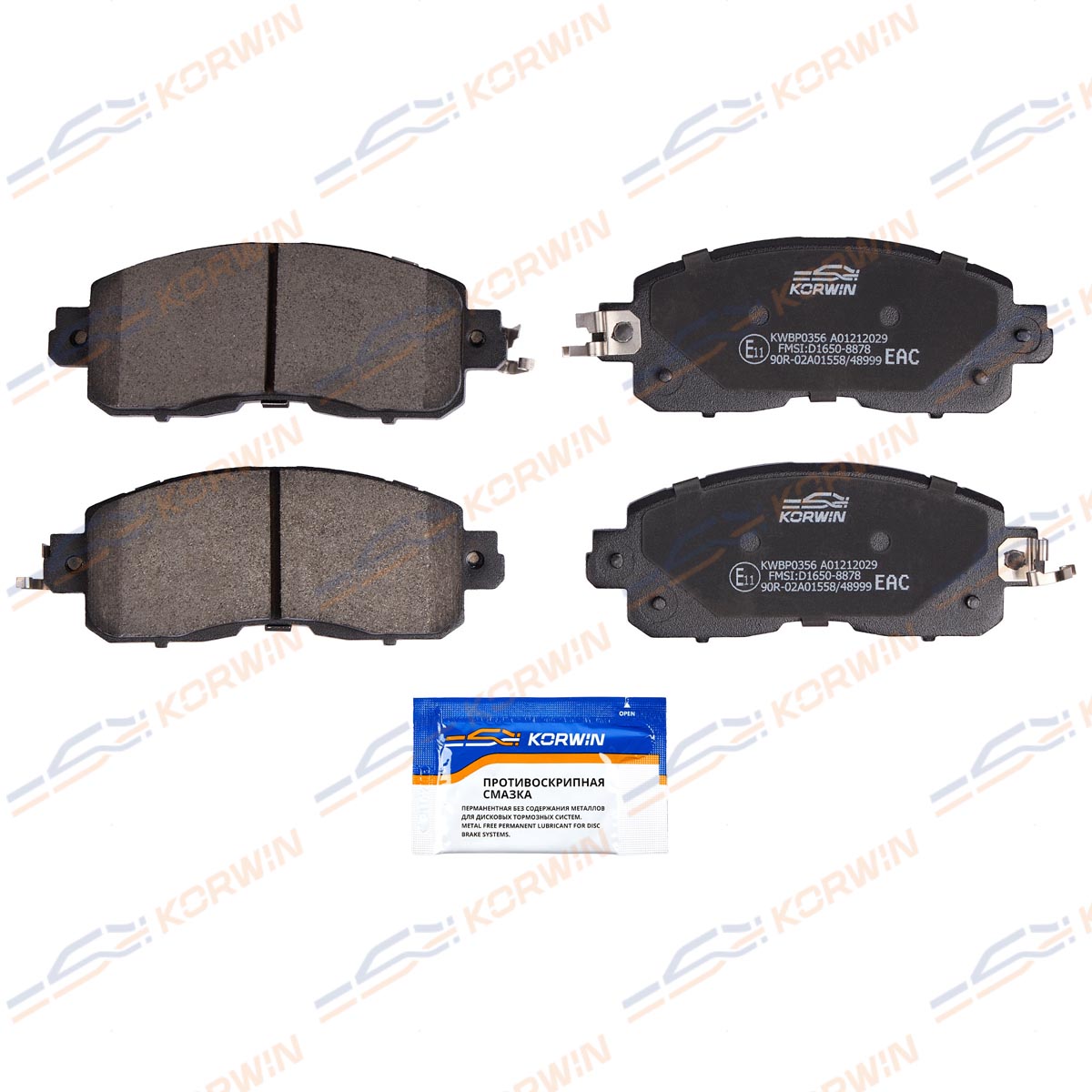 Колодки тормозные дисковые KORWIN KWBP0356