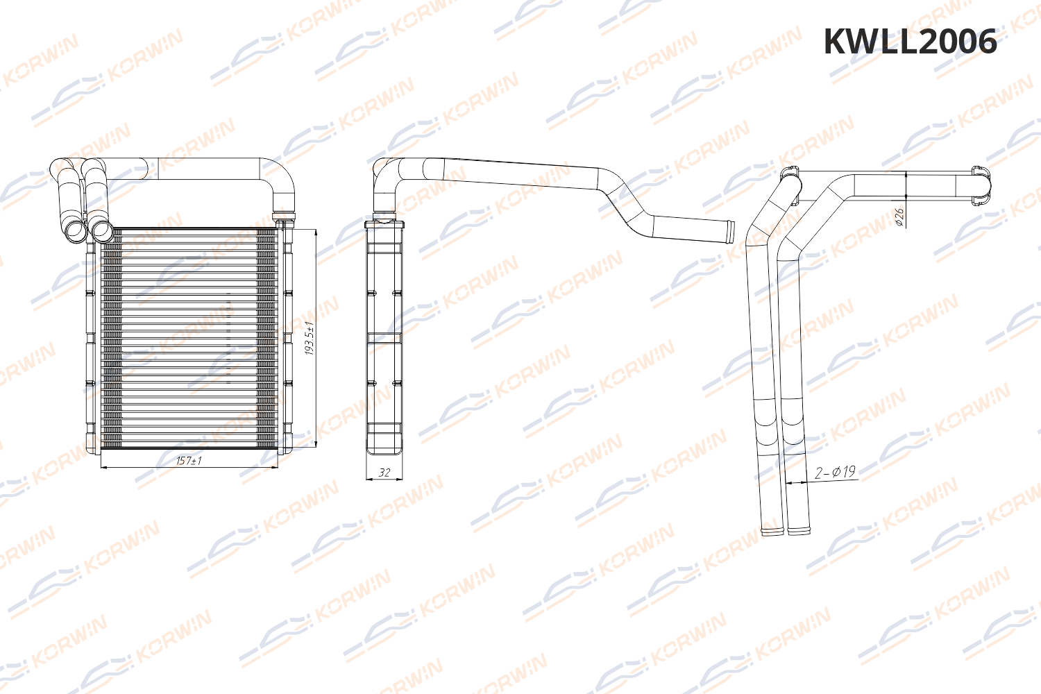 Радиатор отопителя KORWIN KWLL2006