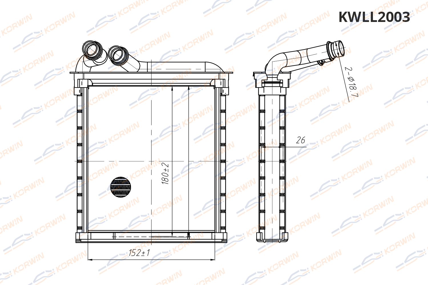 Радиатор отопителя KORWIN KWLL2003