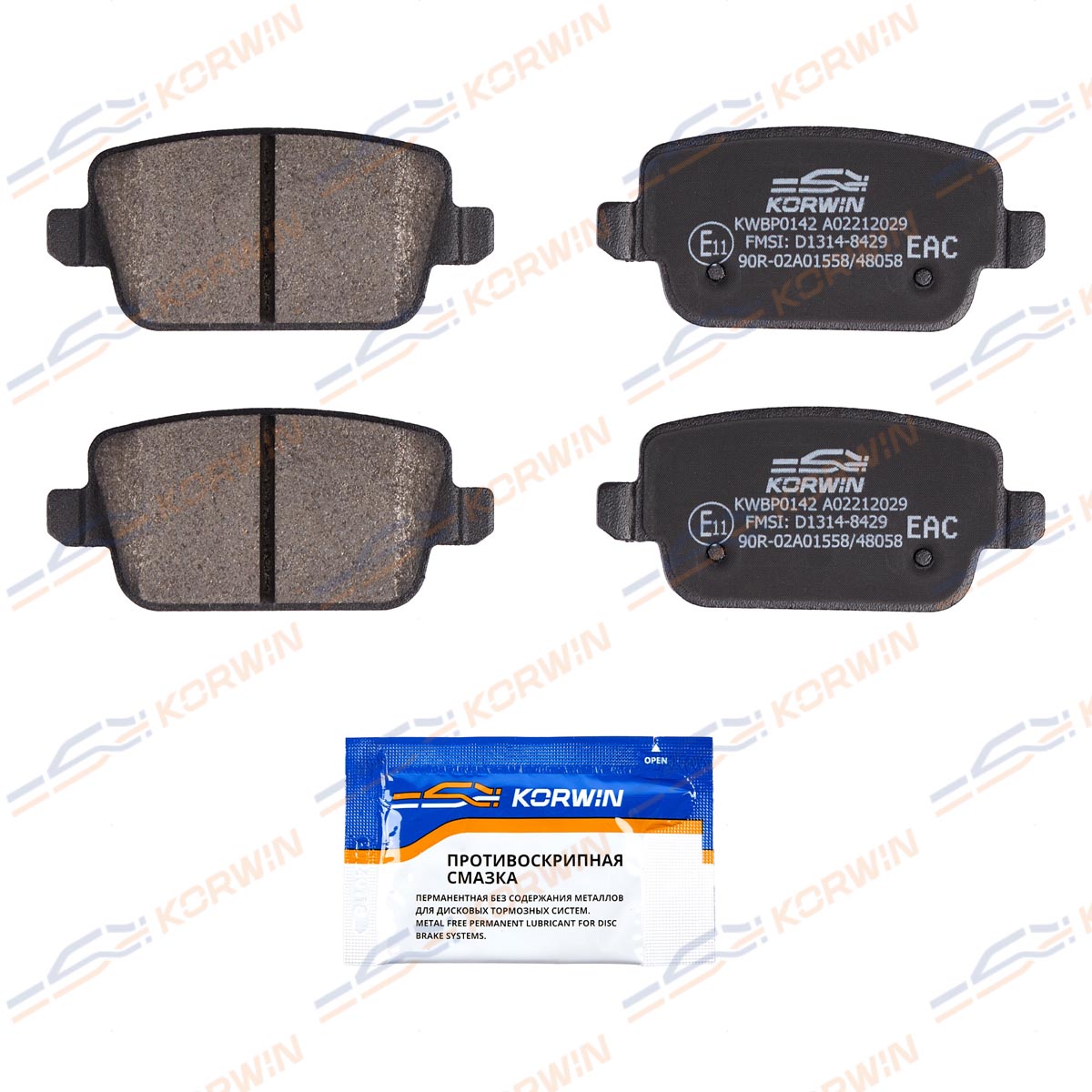 Колодки тормозные дисковые KORWIN KWBP0142