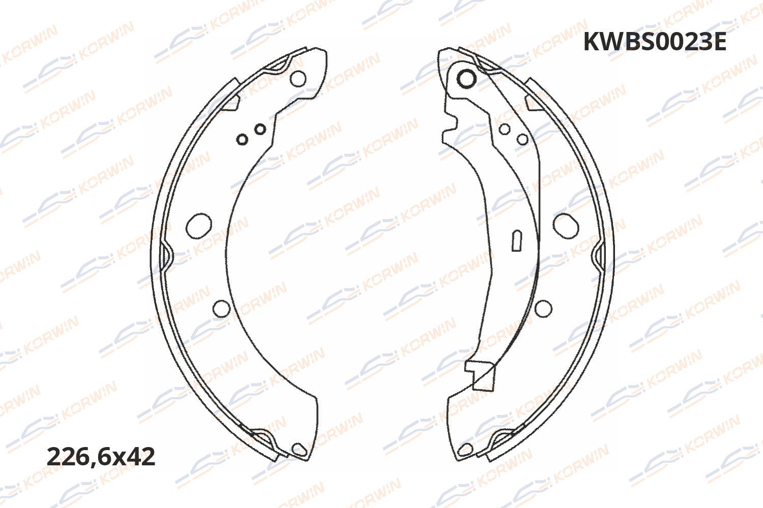 Колодки тормозные барабанные KORWIN ECOLine KWBS0023E