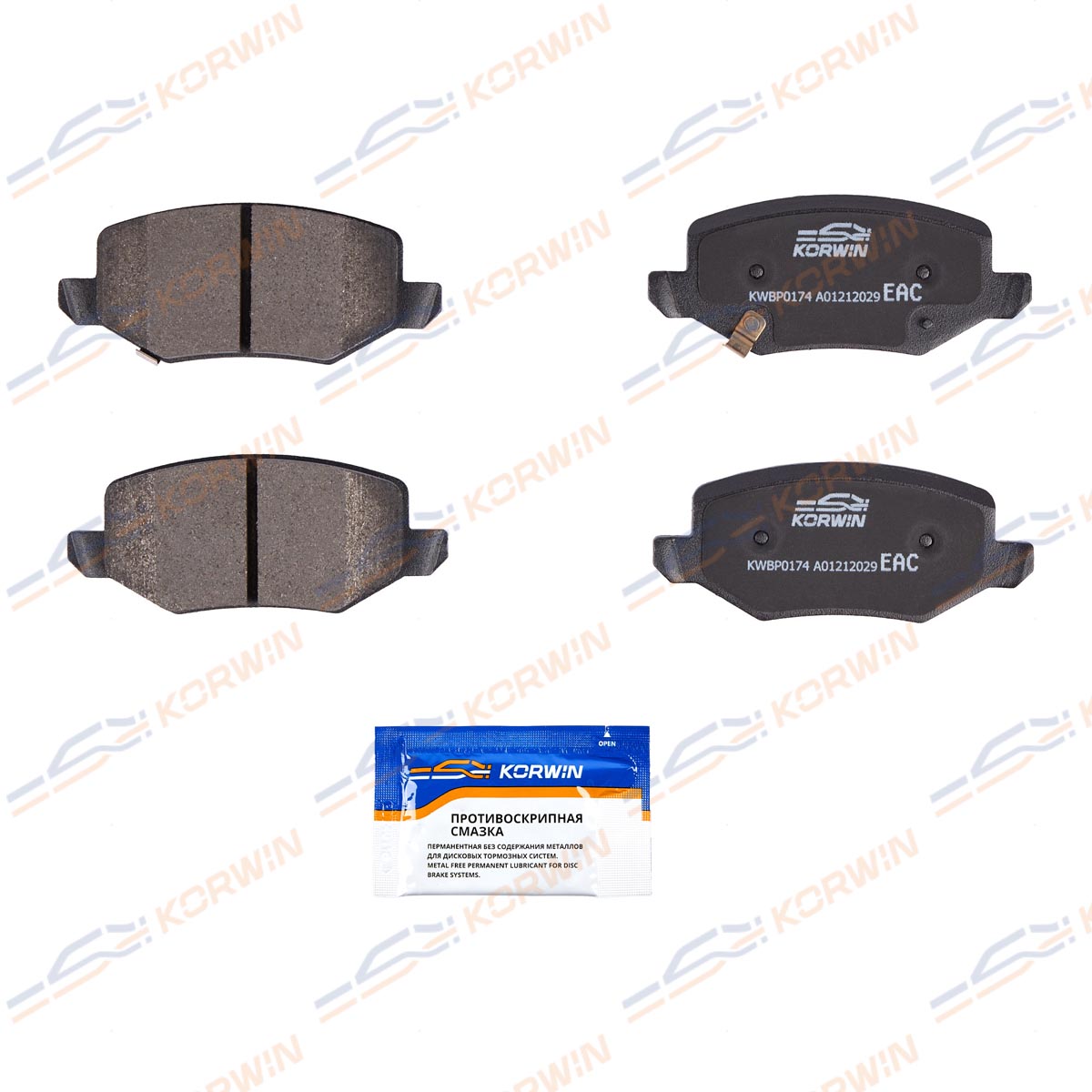 Колодки тормозные дисковые KORWIN KWBP0174