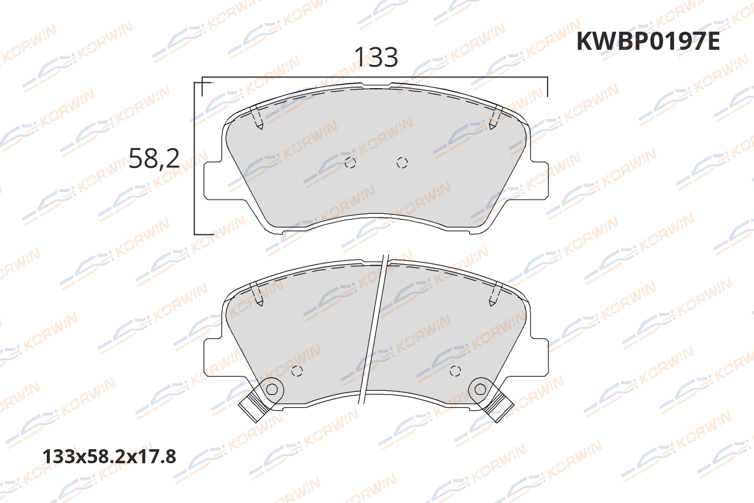 Колодки тормозные дисковые KORWIN ECOLine KWBP0197E