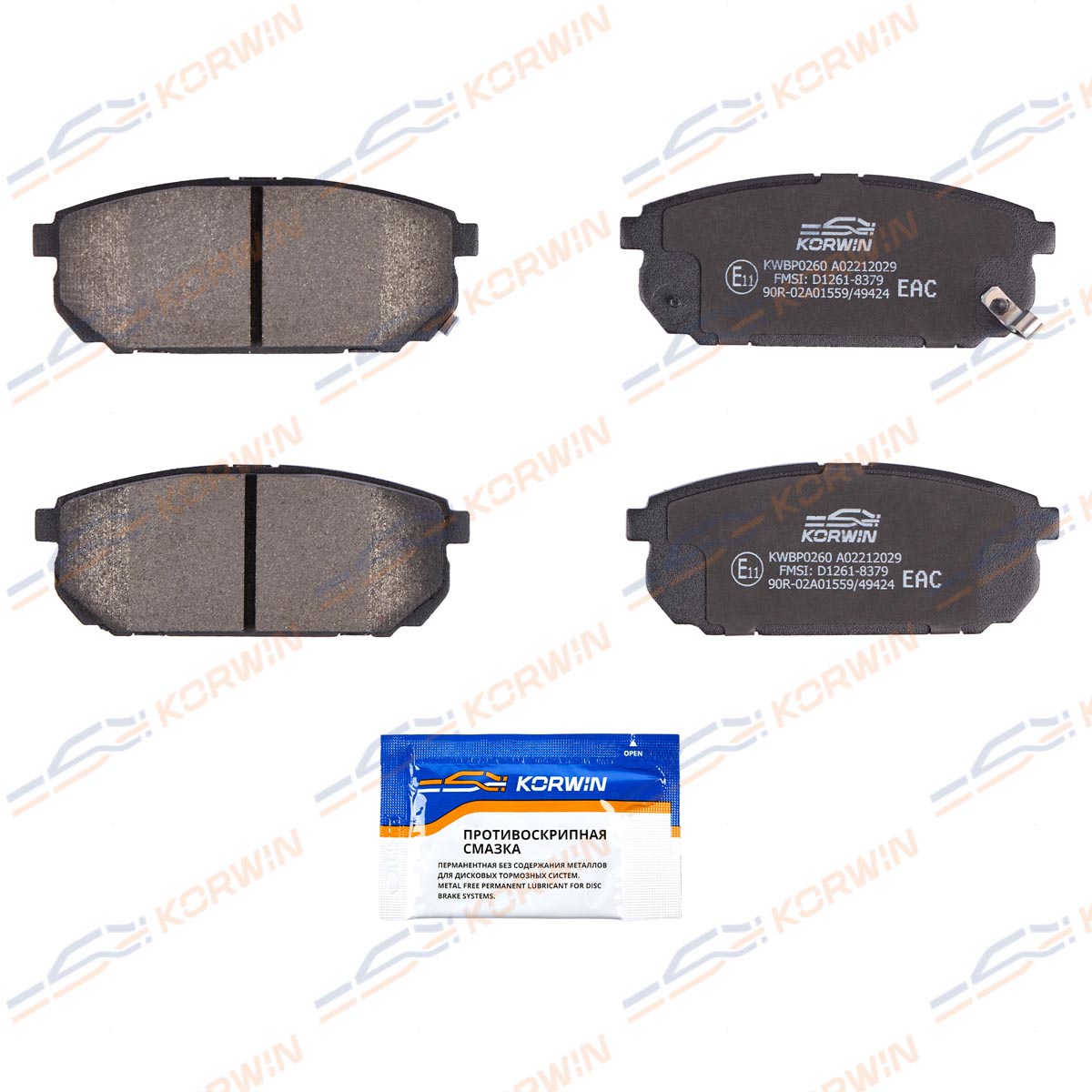 Колодки тормозные дисковые KORWIN KWBP0260