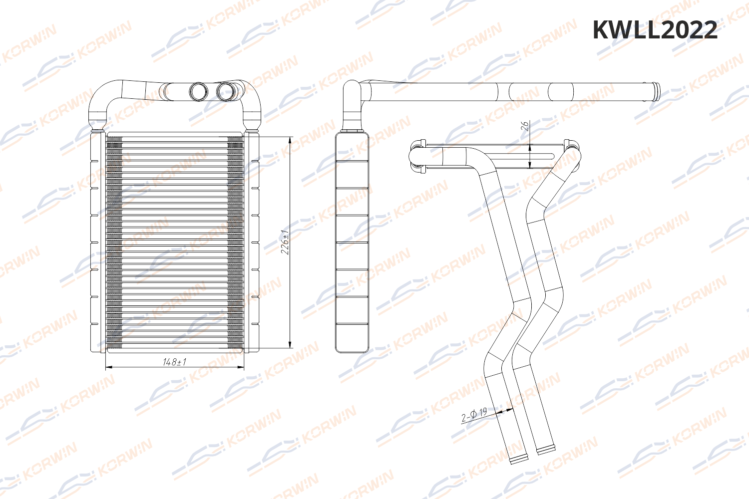 Радиатор отопителя KORWIN KWLL2022