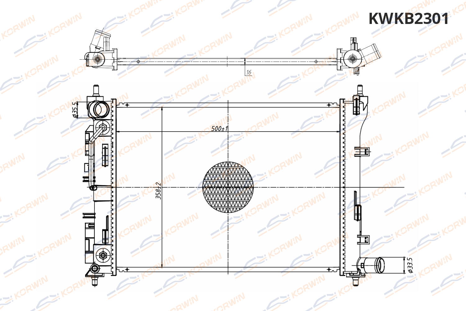 Радиатор охлаждения двигателя KORWIN KWKB2301