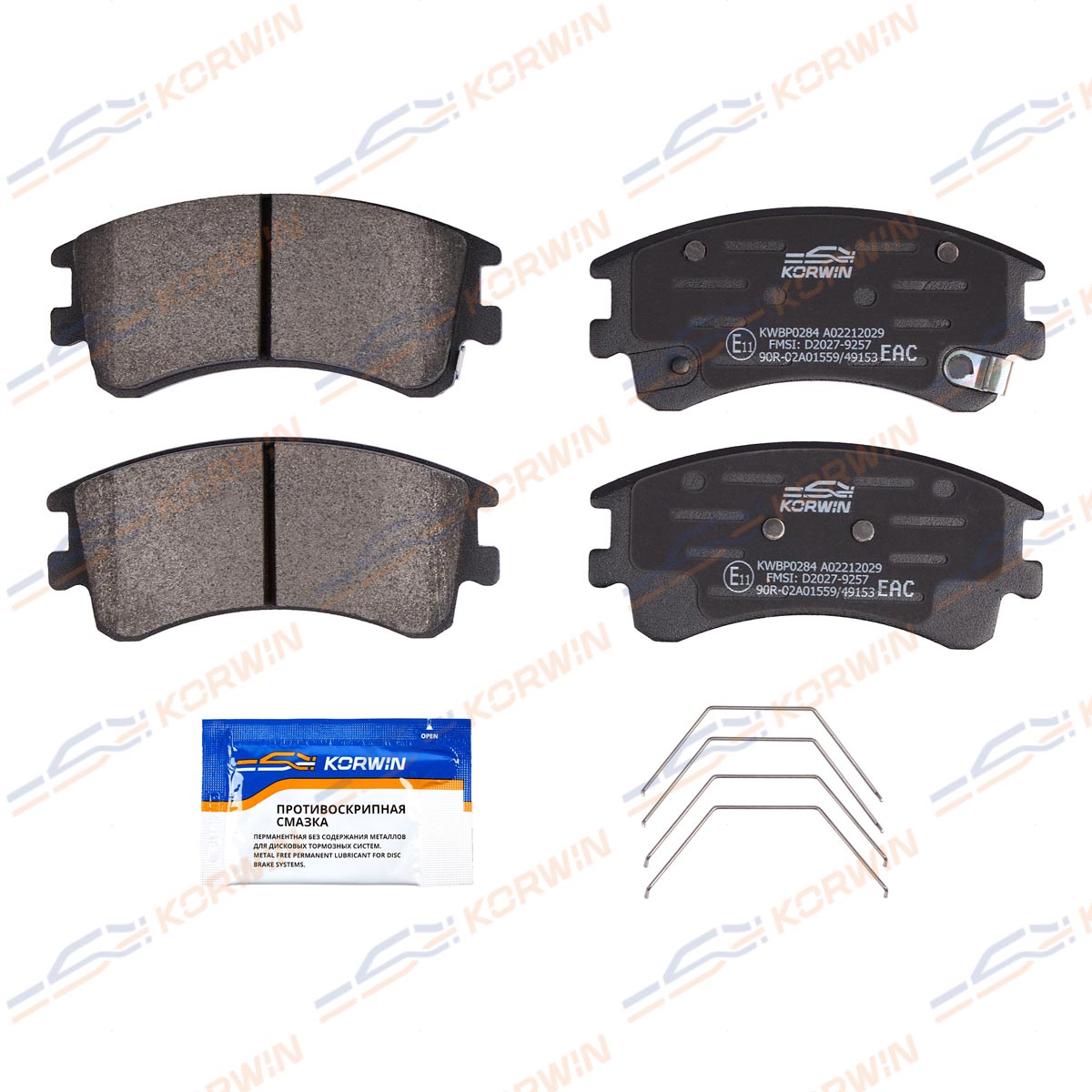 Колодки тормозные дисковые KORWIN KWBP0284