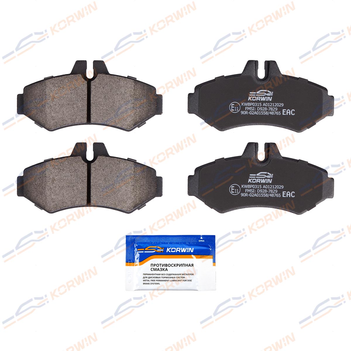 Колодки тормозные дисковые KORWIN KWBP0315