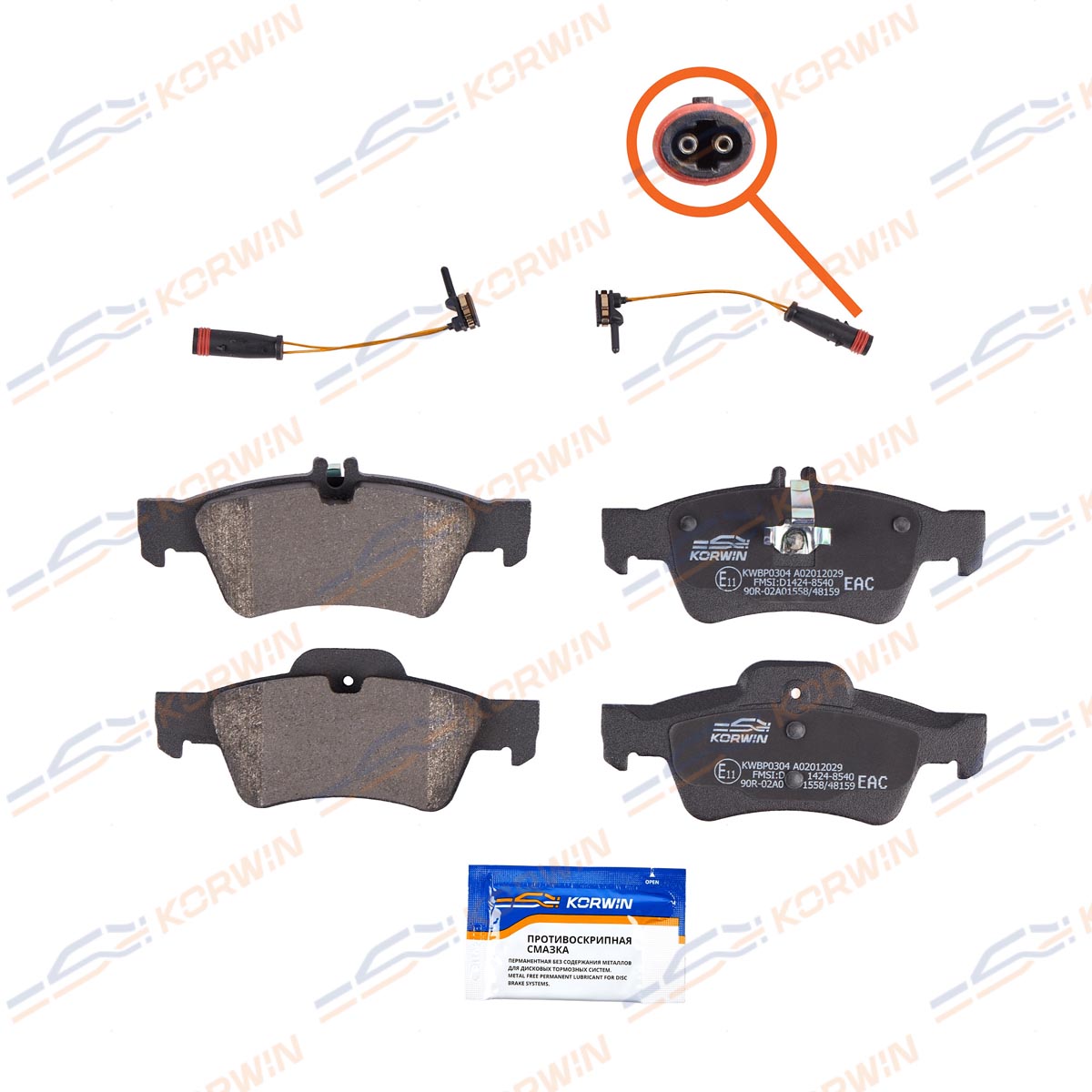 Колодки тормозные дисковые KORWIN KWBP0304