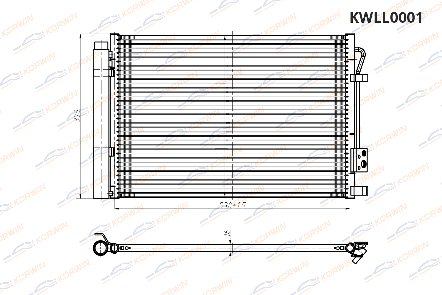 Радиатор кондиционера KORWIN KWLL0001