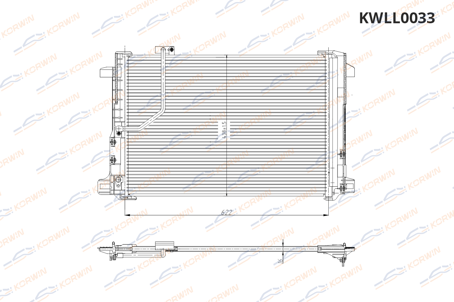 Радиатор кондиционера KORWIN KWLL0033