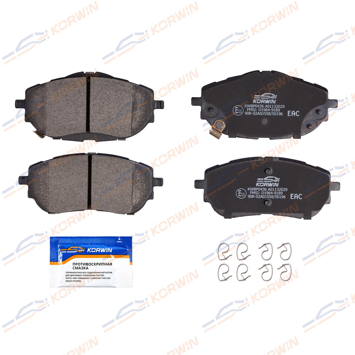 Колодки тормозные дисковые KORWIN KWBP0436