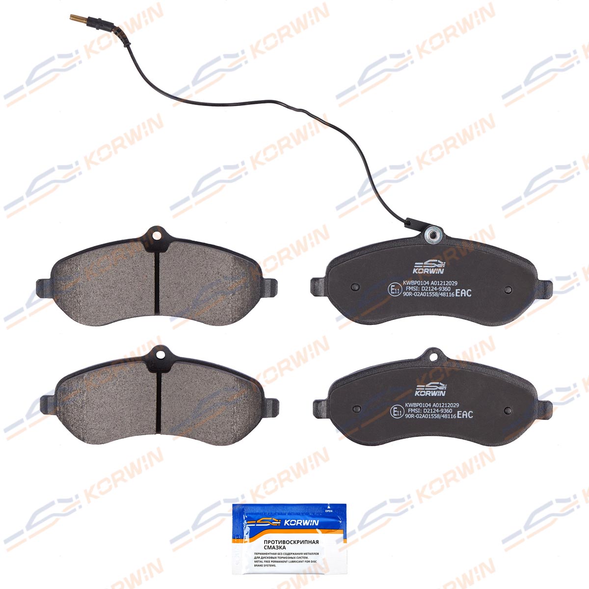 Колодки тормозные дисковые KORWIN KWBP0104