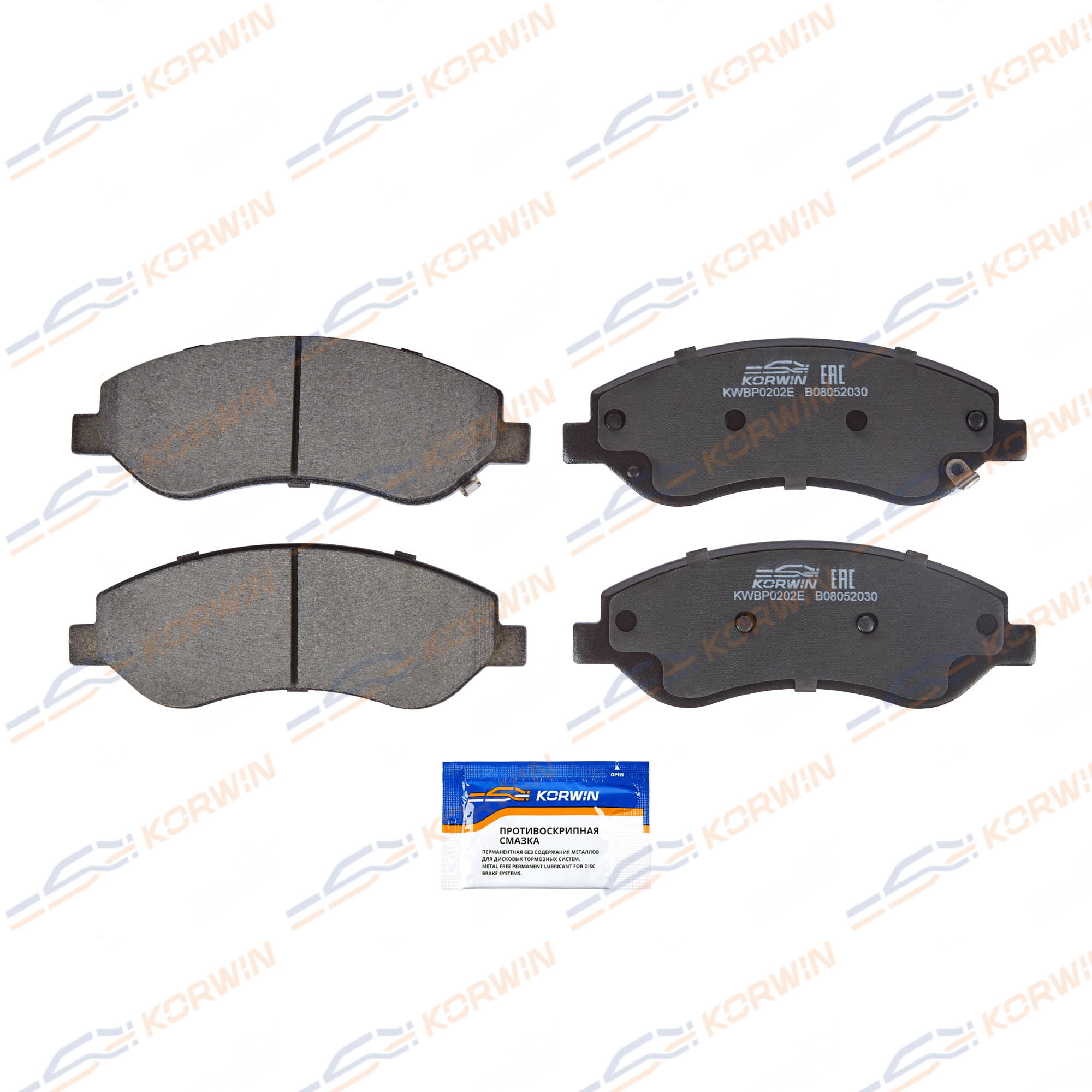 Колодки тормозные дисковые KORWIN ECOLine KWBP0202E