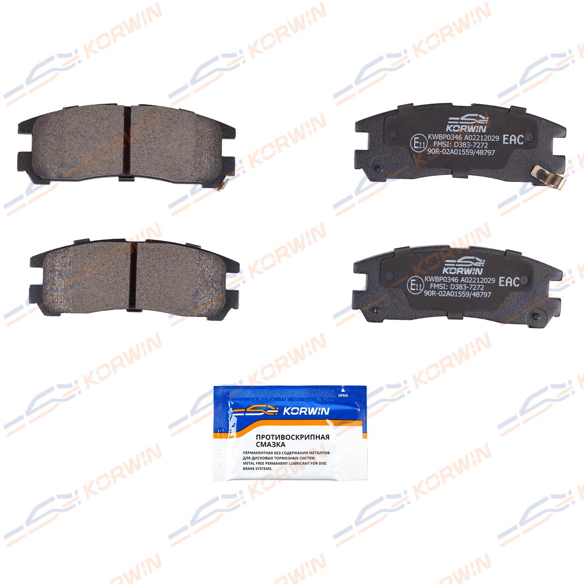 Колодки тормозные дисковые KORWIN KWBP0346