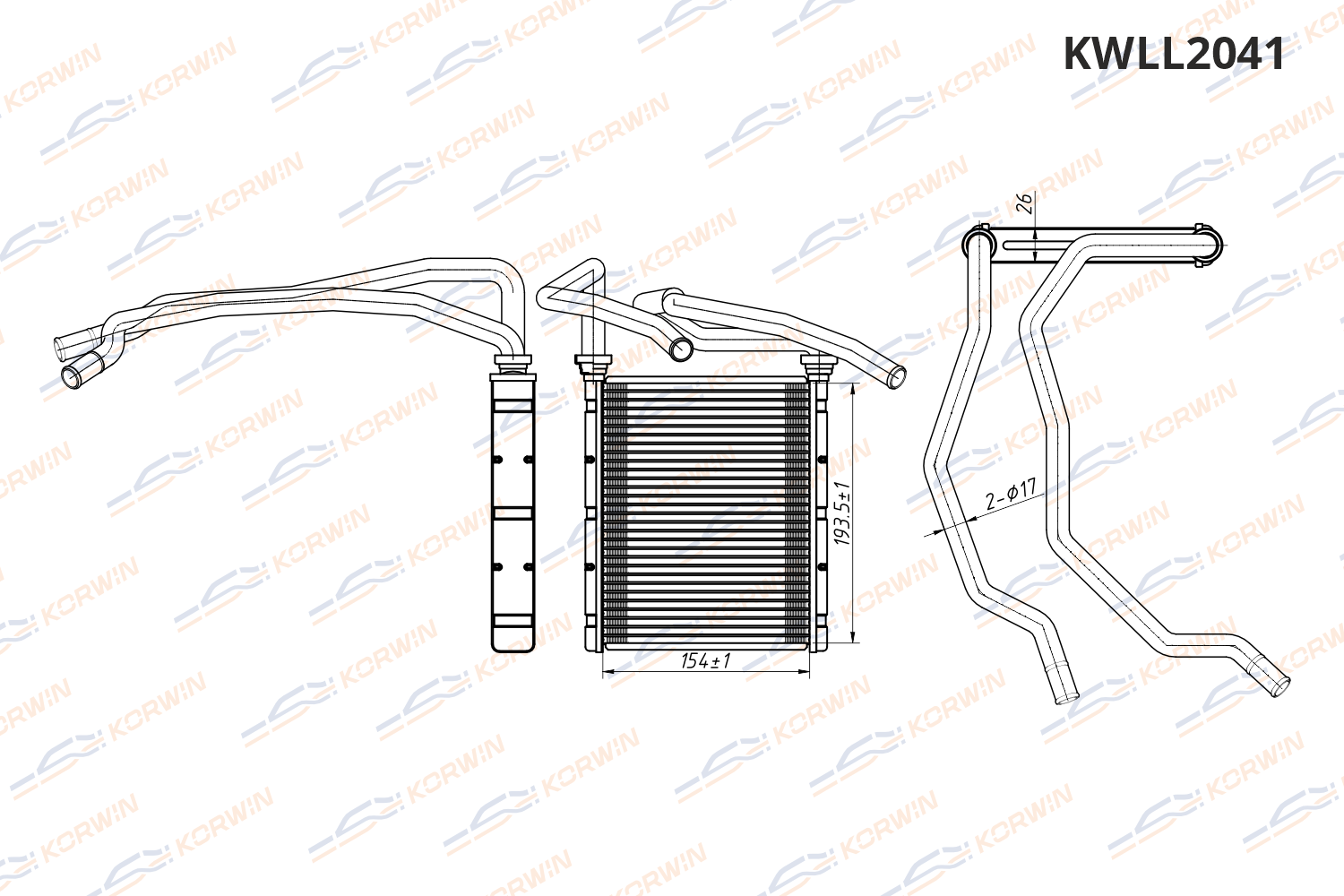 Радиатор отопителя KORWIN KWLL2041