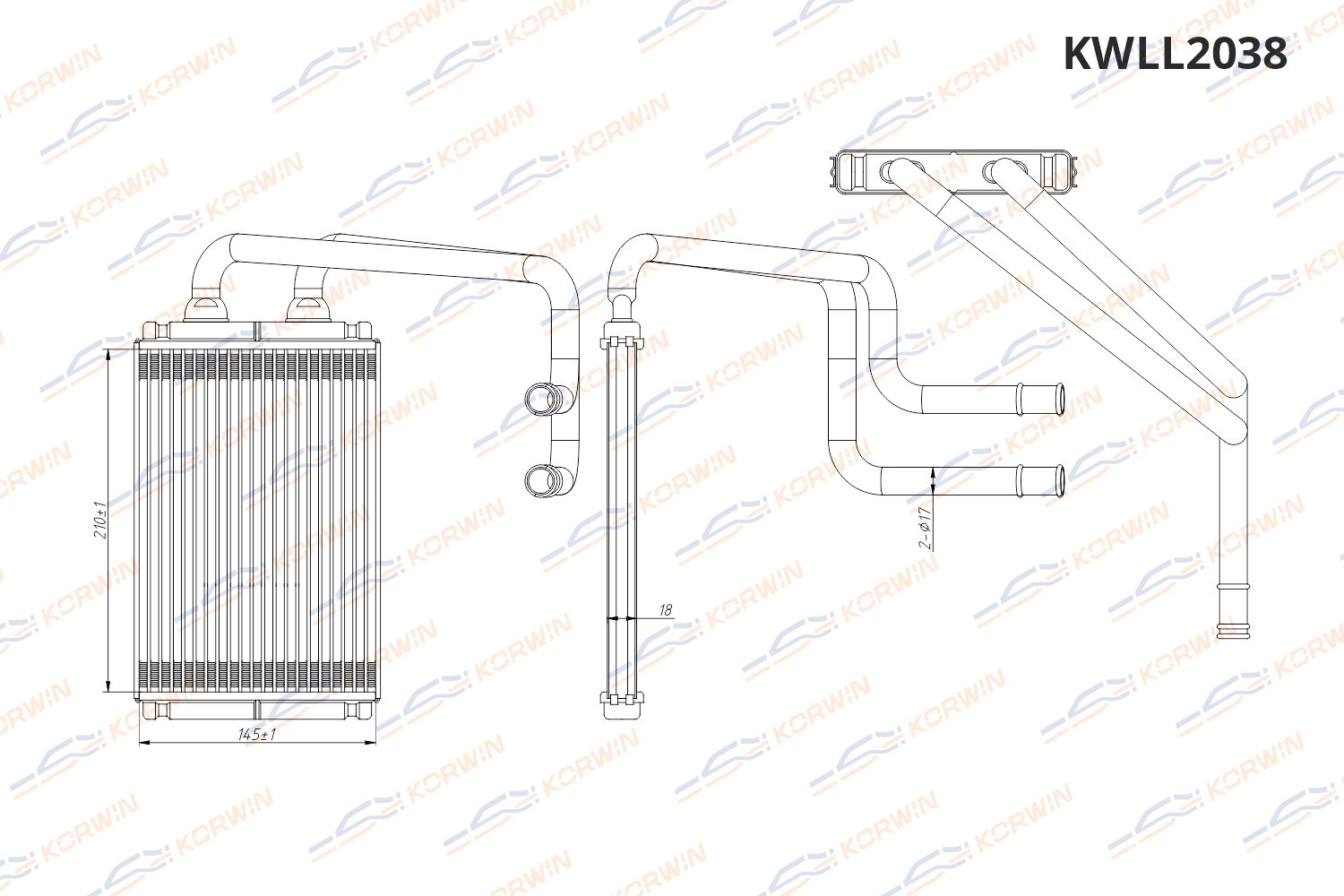 Радиатор отопителя KORWIN KWLL2038