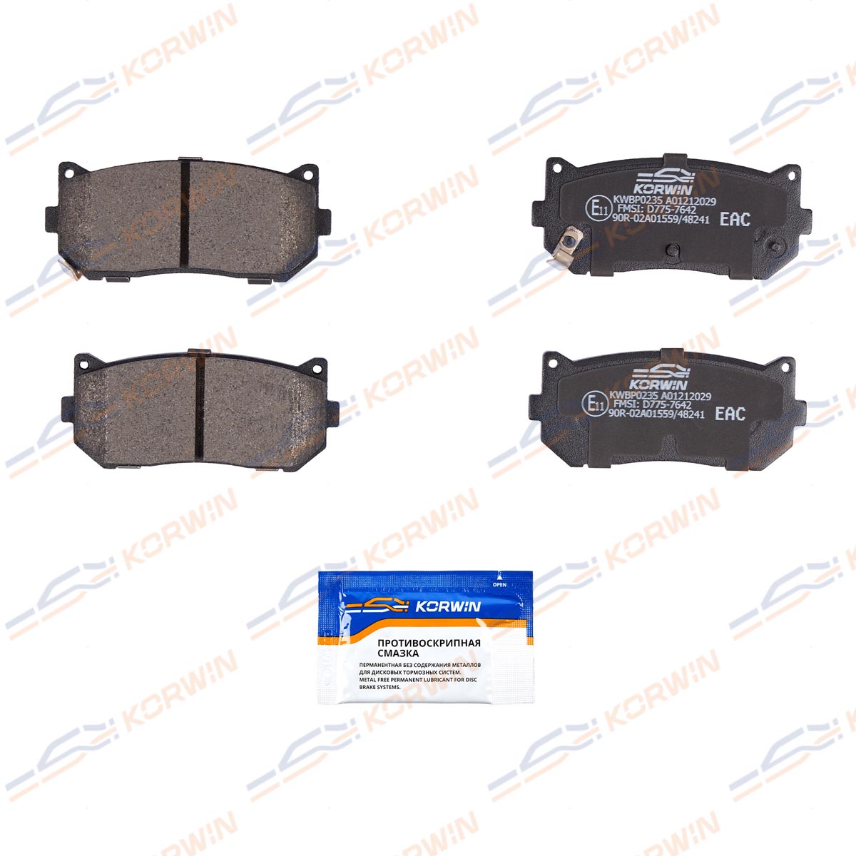 Колодки тормозные дисковые KORWIN KWBP0235