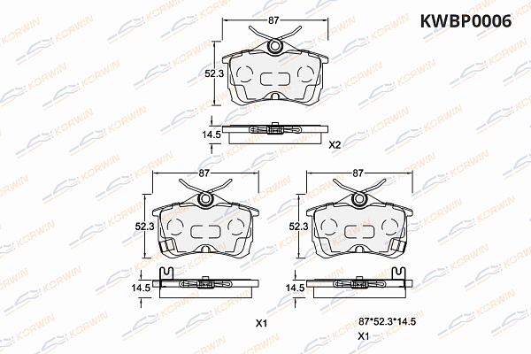 колодки тормозные дисковые korwin kwbp0006 оптом от производителя по низким ценам