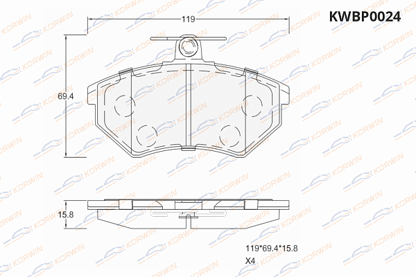 колодки тормозные дисковые korwin kwbp0024 оптом от производителя по низким ценам