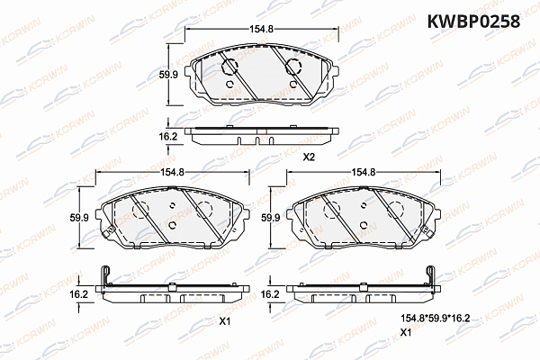 колодки тормозные дисковые korwin kwbp0258 оптом от производителя по низким ценам