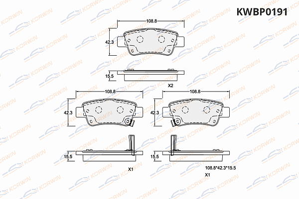 колодки тормозные дисковые korwin kwbp0191 оптом от производителя по низким ценам