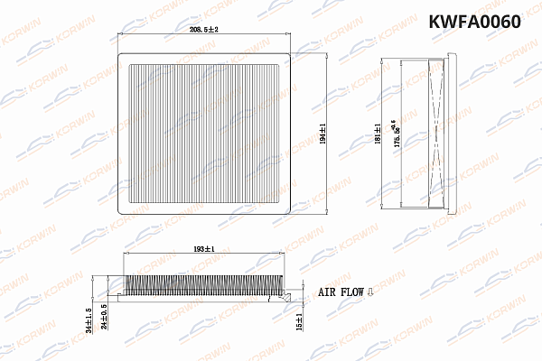 фильтр воздушный korwin kwfa0060 оптом от производителя по низким ценам